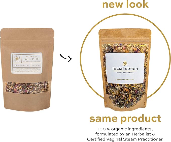 Botanical Facial Steam | 4 Steams | Organic Skin Care | All Skin Types | Cleanse, Hydrate, Tone | USDA Organic Herbs | Wildflower Wellness