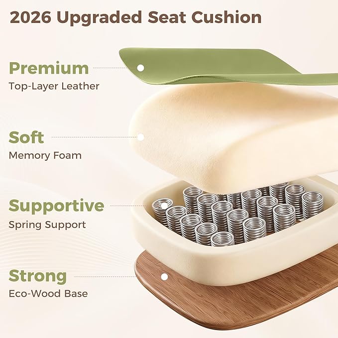 Big and Tall Office Chair, Flip Armrests for Pets & Cross Legged Sitting, Ergonomic Leather Executive Desk Chair with Foot Rest, High-Back Reclining Computer Chairs for Office Home Game - Green