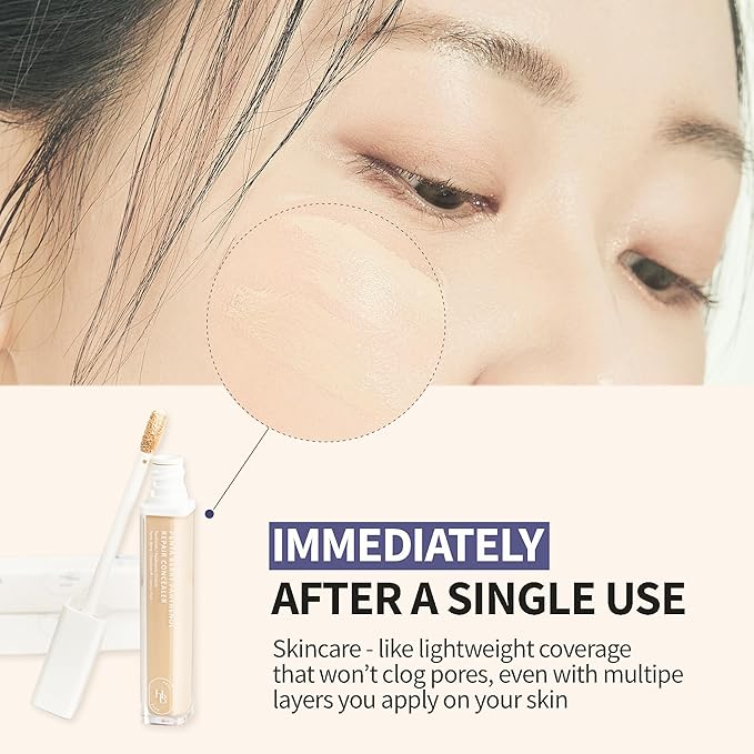 HEVEBLUE Penta Berry Panthenol Repair Concealer 22-23 BEIGE - Lightweight, Full Coverage Dark Circles, Acne&Blemishes, Vegan, Sensitive Skin, Korean Makeup, Non-clogging Pores