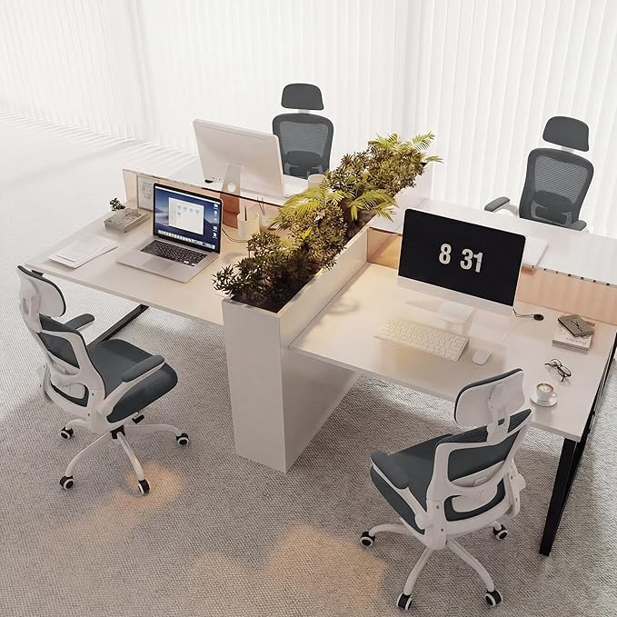 Ergonomic Office Chair, High Back Mesh Desk Chair with Adjustable Lumbar Support & Headrest, Flip-up Armrest, Computer Task Chairs for Home and Executive Office (W-Dgrey)