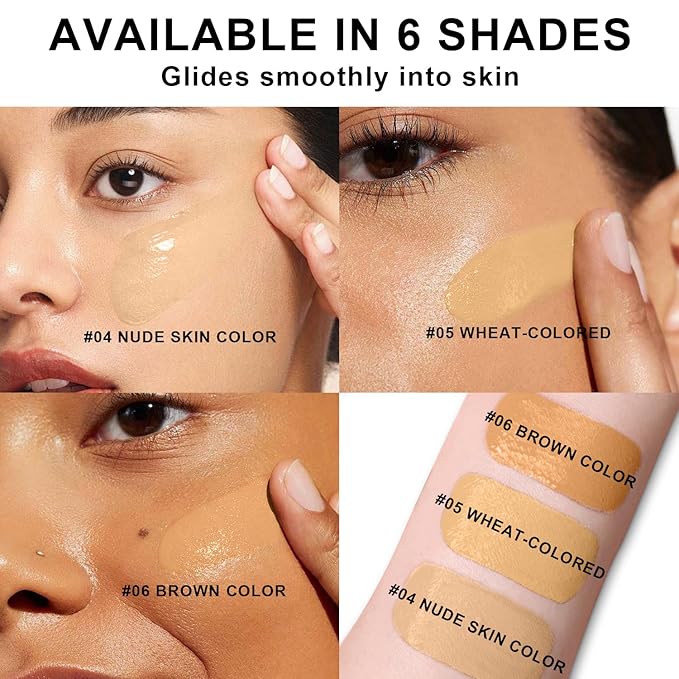 Mushroom Head Air Cushion CC Cream Foundation BB Cream Foundation Makeup Moisturizing CC Cream Liquid Foundation,Concealer Lasting Makeup Foundation Even Skin Tone Makeup Base Primer (#04 Nude)