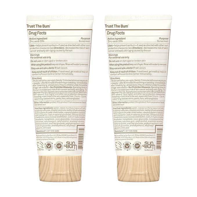 Sun Bum Baby Mineral Sunscreen Lotion | SPF 50 | UVA, UVB Face and Body Protection | Fragrance Free Safe for Sensitive Skin | Travel Size | 3 Ounce | Pack of 2