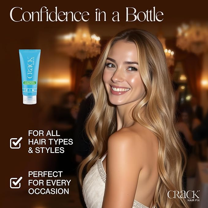 Crack HAIR FIX Trial and Travel Size Styling Creme - Multi-Tasking, Anti-Frizz, Leave-In Styling Aid With Protection from Humidity, Chlorine, Heat Treatments & Sun (.75 oz - PACK OF TWO)