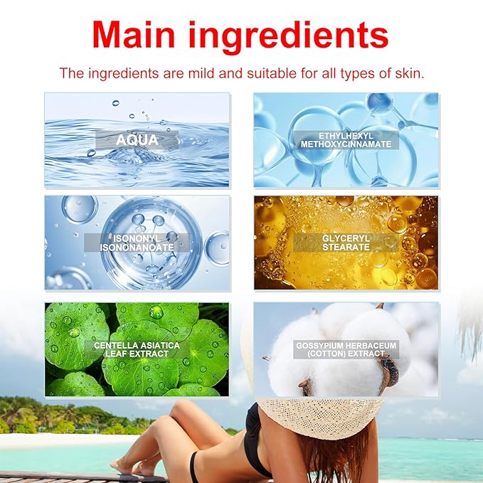 Mineral Sunscreen Stick with Zinc Oxide SPF 50+, Face Sunscreen Stick, Transparent Texture, Moisturizing and Refreshing, Non-Sticky, Comfortable Skin Feel, Easy to Apply, Waterproof