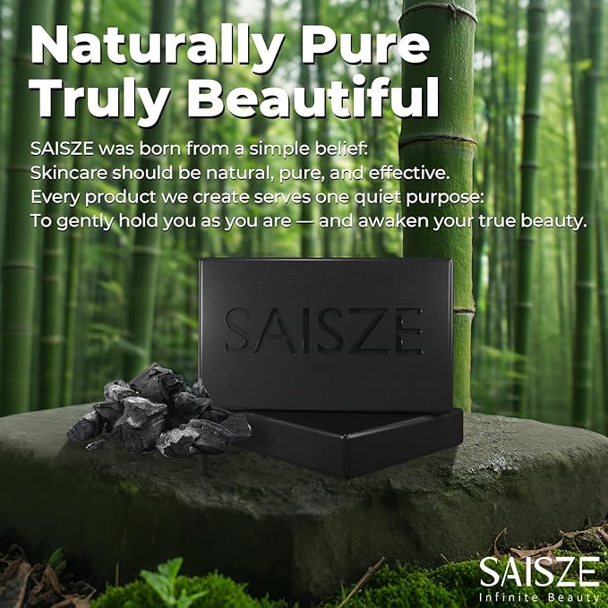 Activated Charcoal Soap Bar for Acne and Oil Skin, Natural Black Soap for Face and Body Paraben and Sulfate-Free, 8 Ounce
