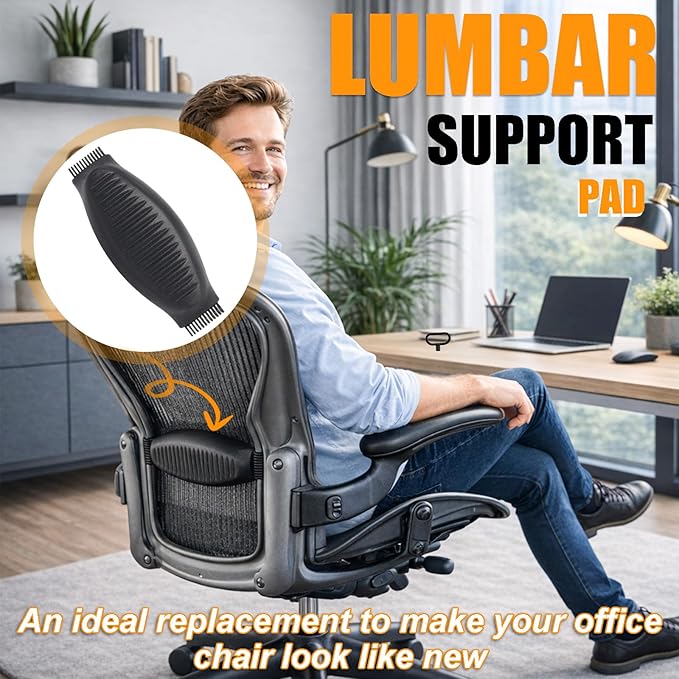Upgraded Lumbar Support Pad Replacement Compatible with Herman Miller Classic Aeron Chair Size B: Medium