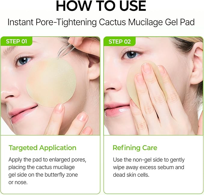 Dr. Melaxin Cactox Pore Relief Jelly Toner Pads, Cooling & De-Puffing Toner Pads for Enlarged Pores, Hydrating Cactus Gel Pads for Puffy Skin, 170ml (60 Pads)