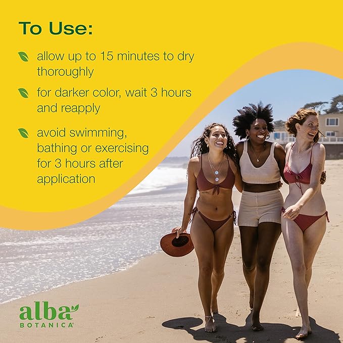 Alba Botanica Sunless Tanner, Gradual Bronzing Moisturizer, with Vitamin C and Shea Butter, 4 Oz (Packaging May Vary)