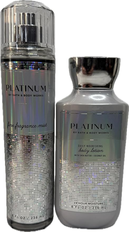 Bath & Body Works Womens Platinum Body Lotion and Spray 2 Piece Set