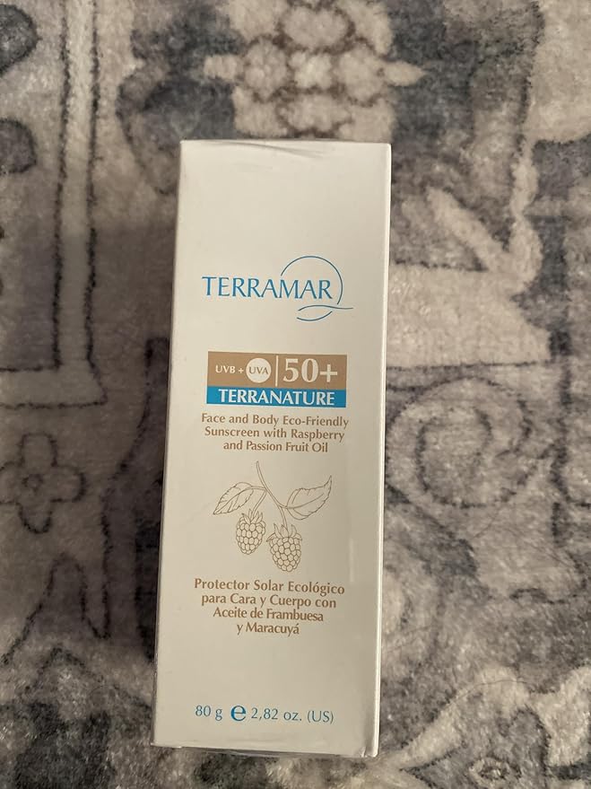 Terramar Face and Body Sunscreen SPF 50+, Raspberry and Passion Fruit Oil, 2.82 oz