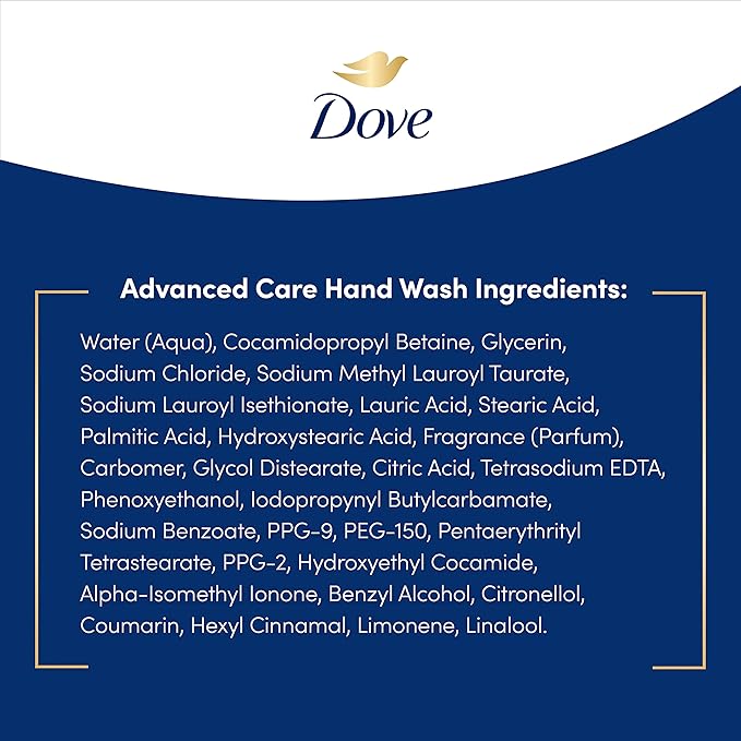 Dove Advanced Care Hand Wash Deep Moisture for Soft,Smooth Skin,More Moisturizers than the Leading Ordinary Hand Soap,12 oz,(Pack of 8)
