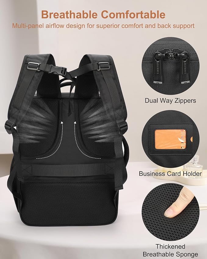 Relavel Makeup Backpack with Clear Makeup Bags, Extra Large Travel Train Case Makeup Artist Kit Set Bag with 4 Clear Bags, Storage Organizer Box with Dividers Cosmetic Hair Tools Barber Supplies