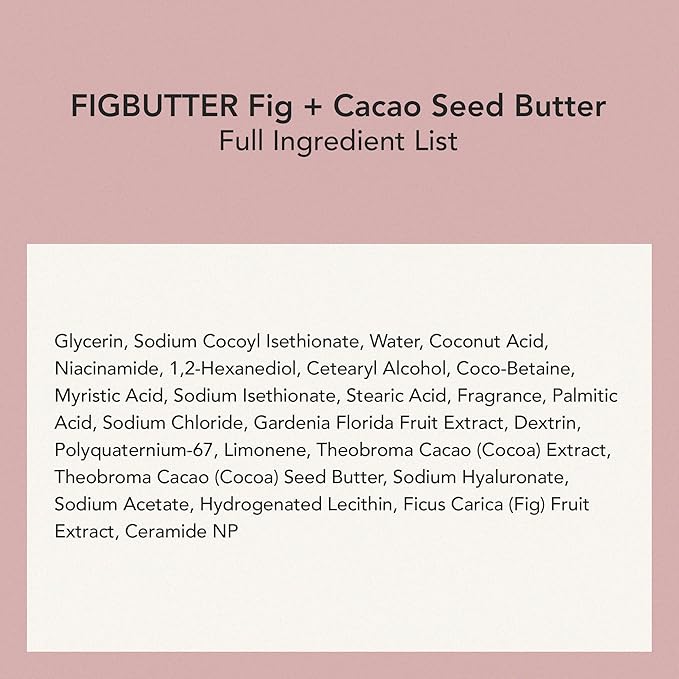 Whipped Korean Skincare Face Wash, Doubles as a Face Mask, Fig Butter, Barrier Care, Hydrating Face Cleanser for All Skin Types, Niacinamide, Hyaluronic Acid, Ceramide