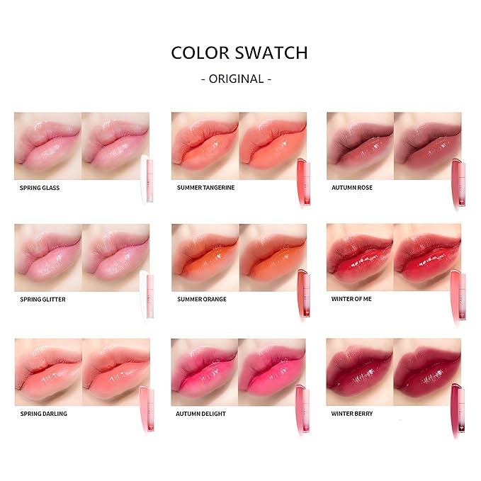 KEYBO Lip Plumper Dotom Lip Plus 16 Colors, 3 Steps Extreme Plumping Clear Lip Gloss by Essence Lip Care Oil & 16 Color Tints from Korean Makeup (04. Summer Tangerine)