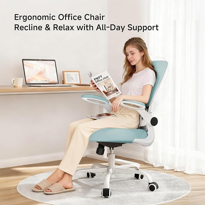 Mesh Office Chair, 330LBS Ergonomic Comfy Desk Chair with Adjustable Lumbar Support, Executive Computer Chairs for Home Office, Blue
