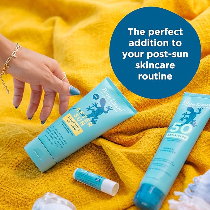 BLUE LIZARD After Sun Soothing Lotion, Lightweight Formula with Shea Butter, Soothes and Moisturizes, Proven to Reduce the Look of Redness, Instant Hydration, Vegan, Hypoallergenic, 6 oz.