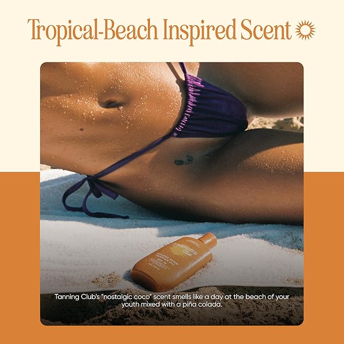 Tanning Club - Golden Glow Tanning Oil with SPF 15 - Lightweight Hydrating Sunscreen with Coconut, Carrot, and Shea Butter - Water and Sweat Resistant (80 Minutes) - 150 ml