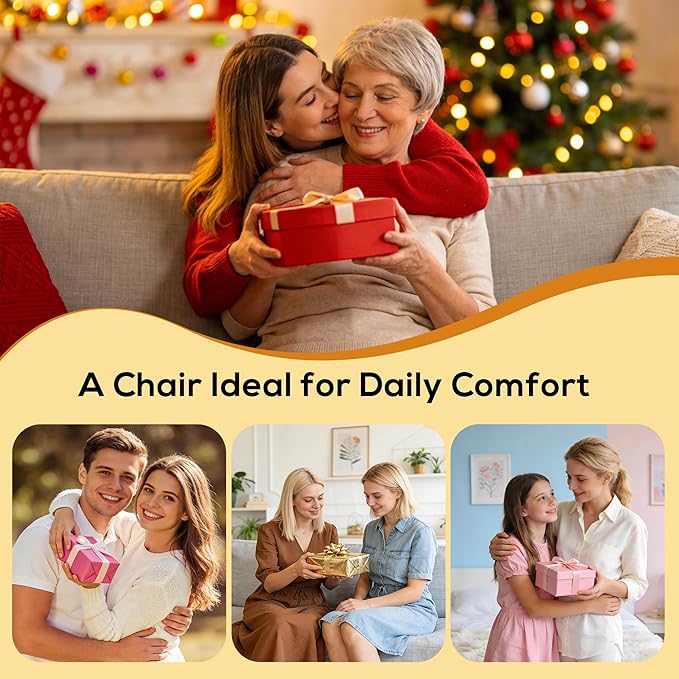 Small Round Vanity Chair with Back, Armless Home Office Desk Chairs, Height Adjustable & 360° Swivel, Cute Comfy Vanity Computer Chair for Bedroom, Home Office, Yellow