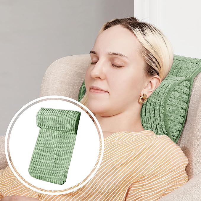 WdFour Headrest Pillow,Memory Pillow,Neck Pillow,Support Cushions for Back or Foot for Sofas, Recliners, Office Chairs, Massage Chairs.(Green, 13" Wx2.7 D)