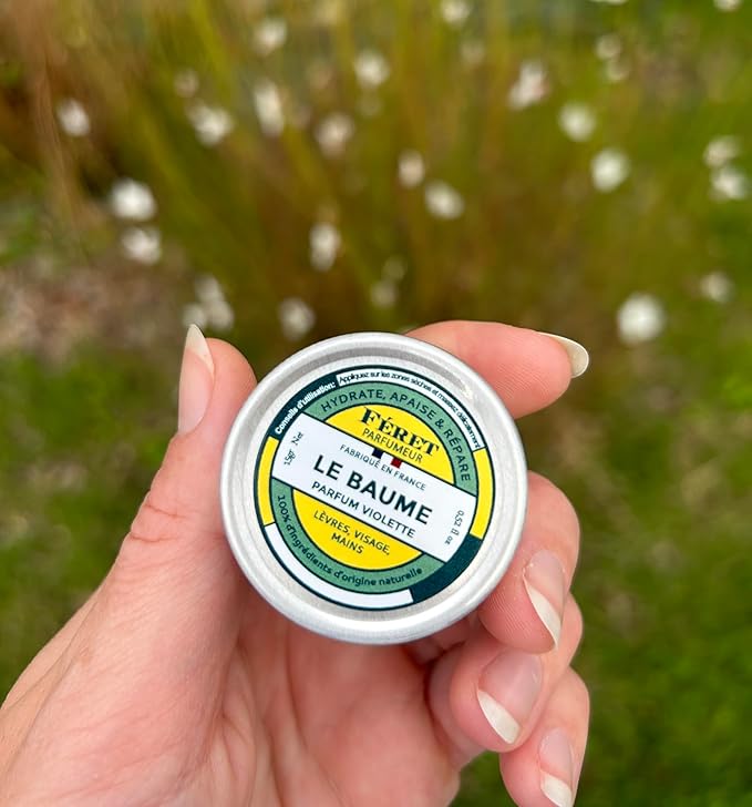 Feret Parfumeur Le Baume Multi-Purpose Balm – Violette – Natural Lip Balm with Shea Butter & Honey – Hydrating Moisturizer for Dry Skin, Lips & Cuticles – Made in France – 15ml/0.52 Ounce