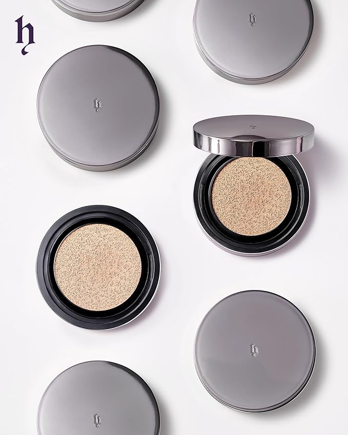 HEVVYMAKEUP V Cushion Skin Fit No.21 Light Begie - Korean Makeup Flawless Radiance Foundation for Oily and Combination Skin - Poreless Ariy Weightless Coverage, 0.35oz.