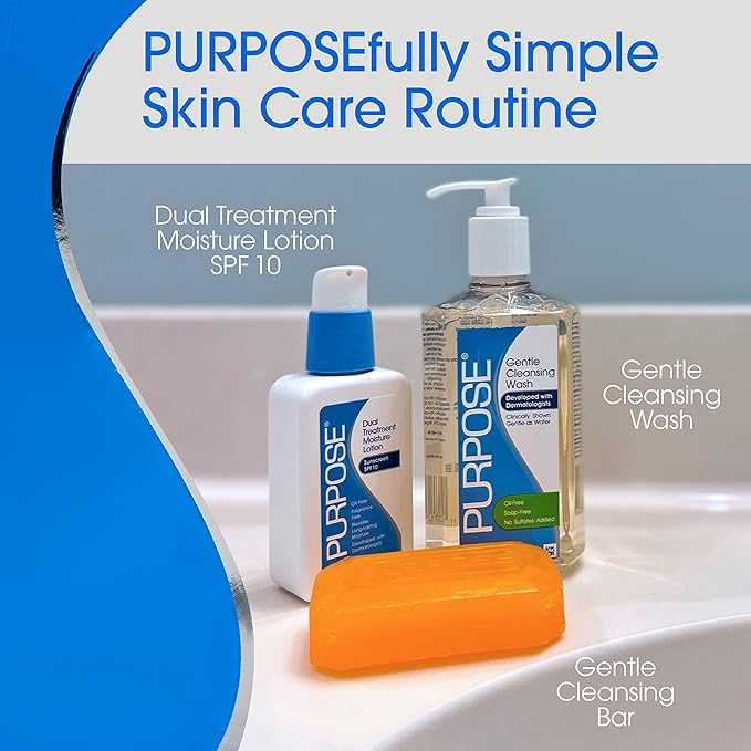 Purpose Dual Treatment Moisture Lotion with SPF 10 – Oil-Free, Fragrance-Free Daily Moisturizer for Sensitive Skin - 4 Fluid Oz. (Pack of 2)