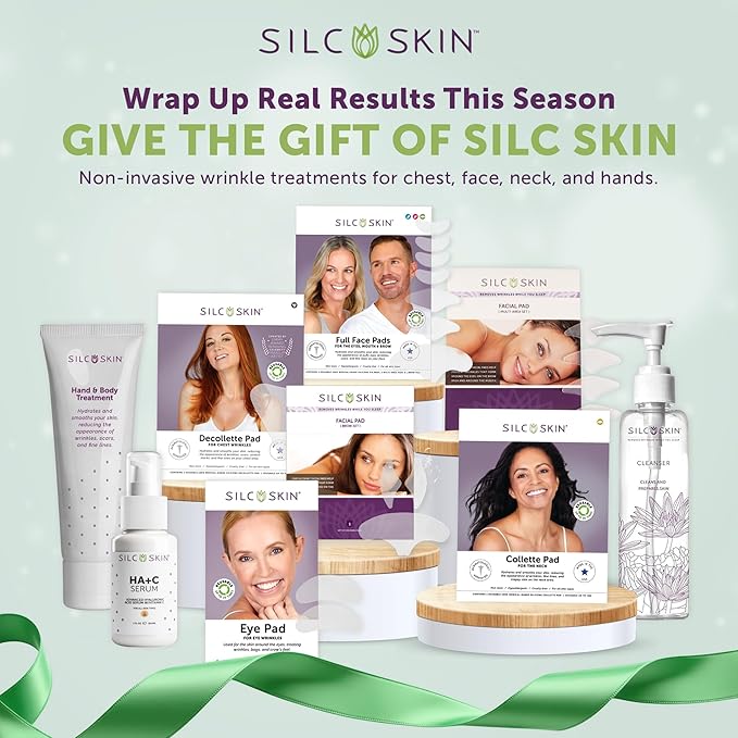 Silc Skin Decollette Pad Medical Grade Chest Wrinkle Patches For Sleep Lines And Sun Damage, Reusable Silicone Chest Pad, Holiday Beauty Gift For Women, 90 Day Supply