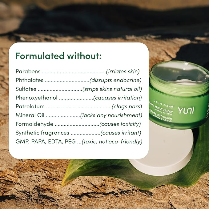 YUNI | Plant Based Vegan Moisturizer | Green Tea Extract | Plant Stem Cell Anti-aging | Hydrating Moisturizer | Collagen Boosting Cream | 2oz