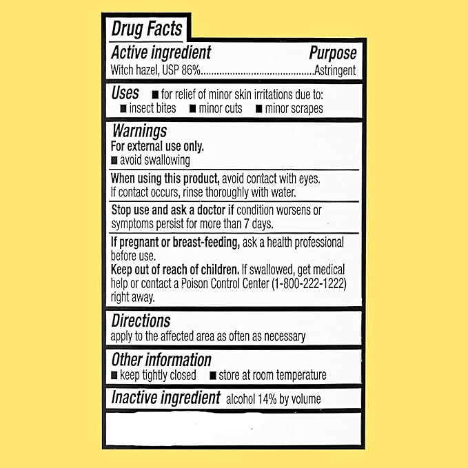 Equate Witch Hazel Astringent, Facial Toner and Skin Astringent, 14% Alcohol, 16 fl oz