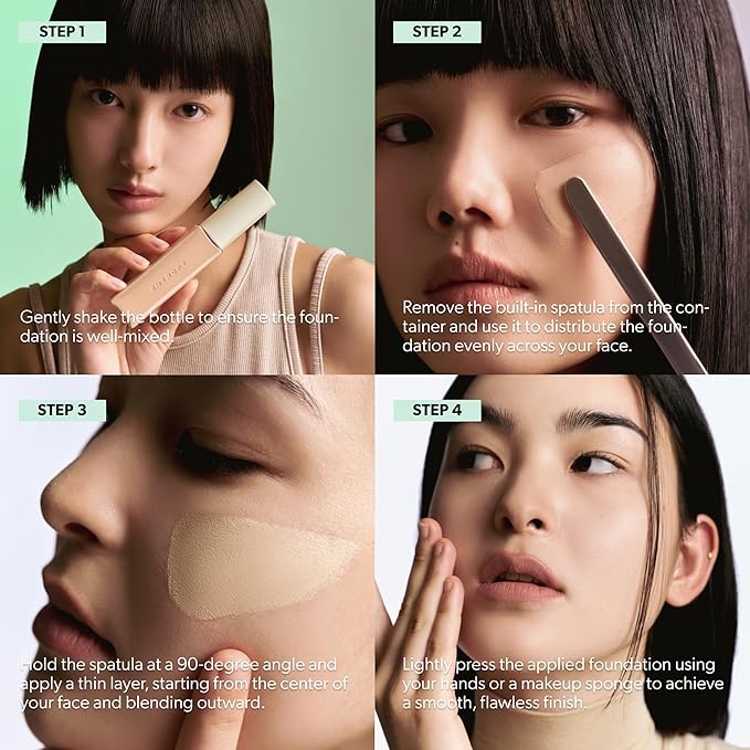 ENTROPY MAKEUP Organza Fit Spatula Foundation, Sheer to Medium Coverage, Built-In Spatula Applicator, Natural Finish, Flawless Skin, Long-Lasting Ultra Lightweight, Korean Makeup, #25.3
