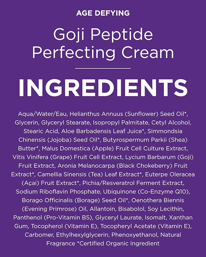 Andalou Naturals, Cream Perfecting Goji Peptide, 1.7 Ounce
