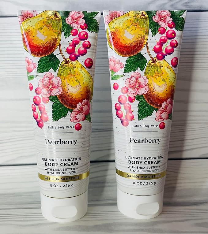 Bath & Body Works Pearberry Ultimate Hydration Body Cream 8 Ounces Pack of 2