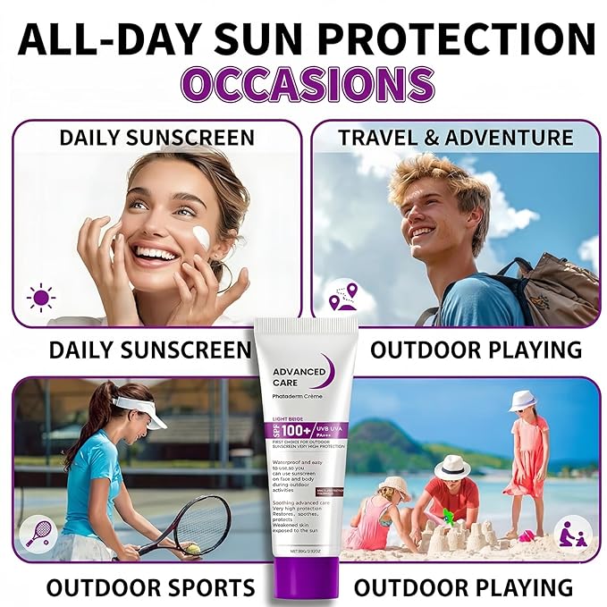 2 Pack SPF 100+ Sunscreen For Outdoor Sport - Face & Body Lotion, Broad Spectrum UVA/UVB PA+++, Water Resistant, Soothing Daily Care, 2 x 80g (160g Total)