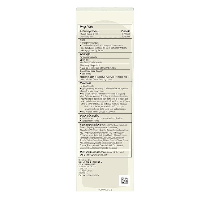 Aveeno Calm + Restore Daily Moisturizer Mineral Sunscreen with Broad Spectrum SPF 30, Lightweight All Day Moisture + UVA/UVB Sun Protection for Sensitive Skin, Fragrance Free, 1.7 fl. Oz | Mineral Sunscreen, Lightweight, All Day Moisture, Sensitive Skin