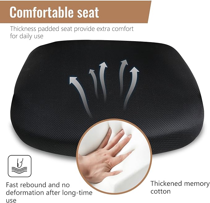 FDW Home Office Chair Mid Back PC Swivel Lumbar Support Adjustable Desk Task Computer Ergonomic Comfortable Mesh Chair with Armrest (Black)