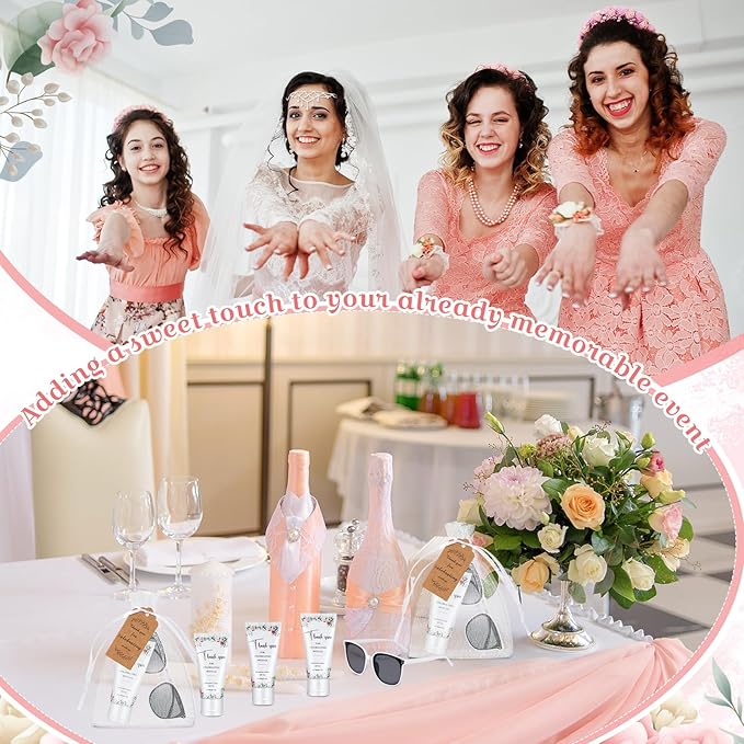 12 Sets Mini Sunscreen and Sunglasses Bulk for Wedding Party Spf30 Water Resistant Sunscreen Lotion Bulk 1oz Travel Size for Thank You Gifts Wedding Party Supplies (Floral)