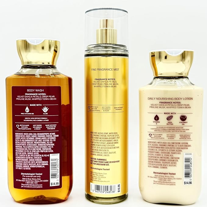 Dahlia Bath & Body 3-Piece Bundle | Body Wash, Fine Fragrance Mist and Daily Nourishing Body Lotion