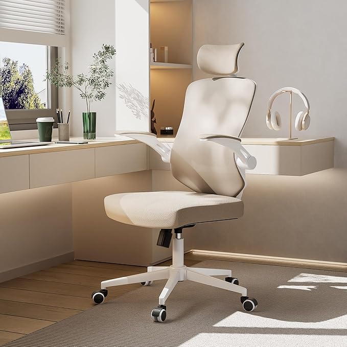 Ergonomic Office Chair Desk Chair - Mesh Computer Chair with 360° Swivel Wheels, Adjustable 90-130° Recline & Lumbar Support for Home Office, Supports up to 350lbs