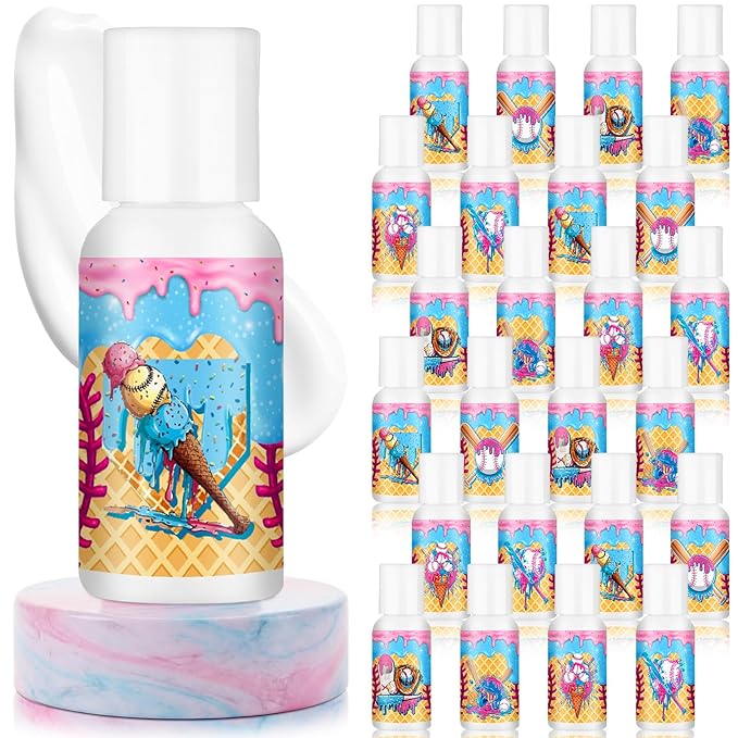 Demissle 24 Pcs Ice Cream Drip Baseball Mini Sunscreen Bulk SPF 30 Travel Size Sunscreen Ice Cream Drip Baseball Stuff Party Favors for Birthday Sports Team Summer Gifts, 1 Fl. oz