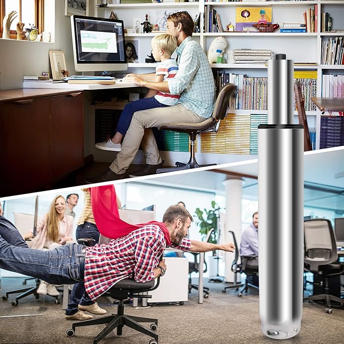 5.5 inch Office Chair Cylinder Replacement,Heavy Duty Gas Lift Cylinder for Office Desk Chairs/Gaming Chair,Gas Lift Hydraulic/Pneumatic Piston, Universal Size (Silver)