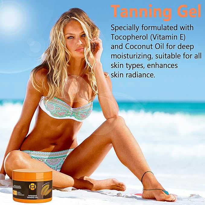 2 Pcs Luxury Intensive Tanning Gel, Instant Tan Enhancer, Natural Tanning Cream gel for Natural Tan Skin, Tanning Lotion Outdoor, Brown TanningGel