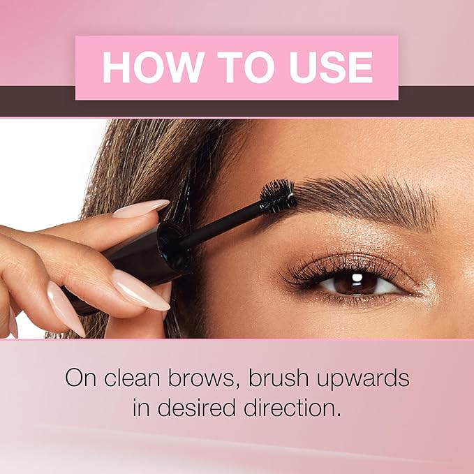 Ardell Brow Glue Dark Brown with Styling Brush – Tinted Eyebrow Gel for Lamination Lift, All-Day Extreme Hold Brow Gel for Defined Brows, 0.35 oz