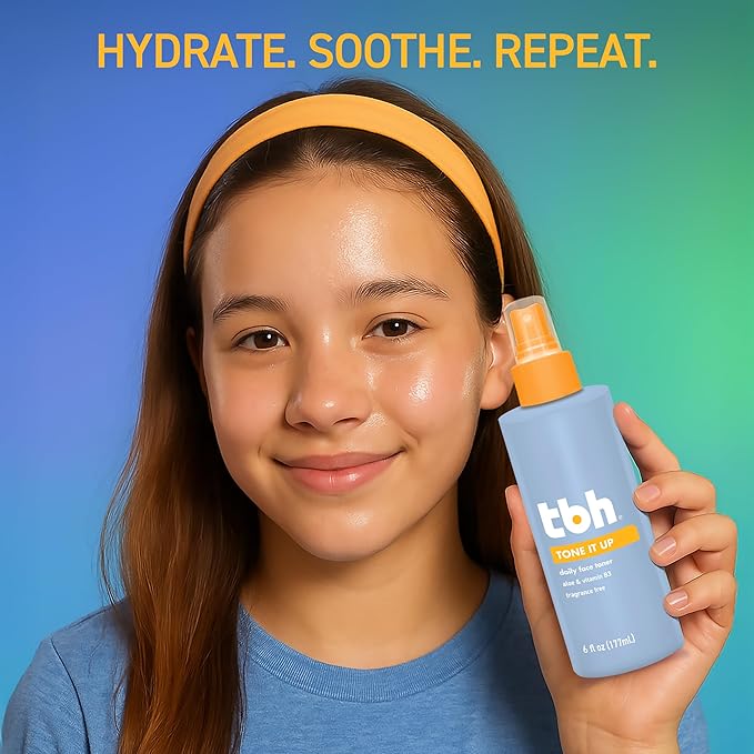 TBH Hydrating Toner for Kids – Gentle, Alcohol Free Toner for Sensitive Skin – Clean Kids Face Product with Aloe & Hyaluronic Acid – Safe for Girls & Boys - 6 oz