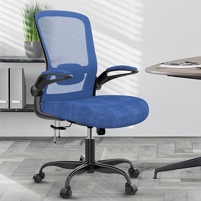 Mimoglad Office Chair, Ergonomic Desk Chair with Adjustable Lumbar Support, High Back Mesh Computer Chair with Flip-up Armrests-Task Chairs, Executive Chair for Home Office