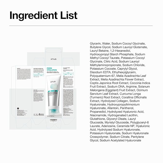 ANUA PDRN Hyaluronic Acid Moisturizing Cleansing Foam, Hydrating Facial Cleanser for Dry Skin, Daily Gentle Face Wash with Salmon DNA, Balancing & Pore Care, Korean Skincare (5.07 fl oz) (Pack of 2)
