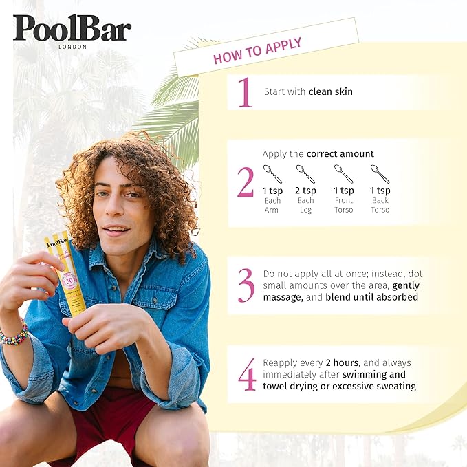 PoolBar SPF 30 Hydrating Mineral Body Sunscreen Cream for Women and Men Skin Care - Coconut Vanilla Scent Sun Care, Vegan and Water Resistant, Broad Spectrum Sunscreen, 140 ml (4.7 Fl. Oz)