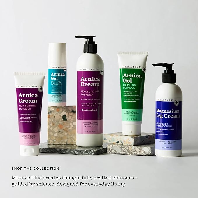 Miracle Plus Magnesium Leg Cream | Magnesium Lotion Calming Leg Cream For Leg Relief | Herbal Moisturizer Topical Body Butter Soothes + Calms Sensations, Itching, & Shaking, 8oz, 3 Piece