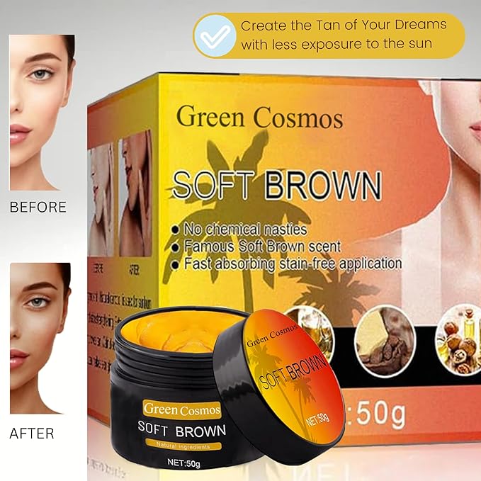 Tanning Gel, Soft Brown Intensive Tanning Gel, Best Self Tanner, Tanning Cream for Outdoor Sun, Achieve Natural Tan Skin, Self Tanning Cream, Tan Bed Cream, (100g)