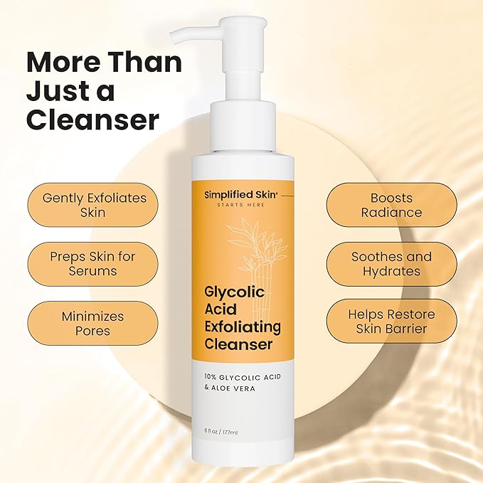 Rose Water Spray for Face & Hair 8 Oz (Refill) + Glycolic Acid Face Wash