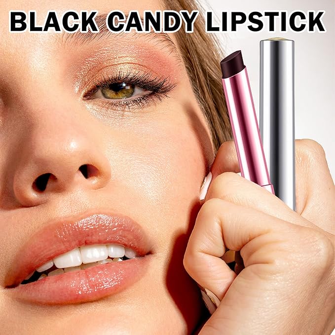 Honey Lipstick Tinted Black Lip Balm Hydrating Sheer Natural Glossy Finish Lipstick for Women Buildable Lip Color Moisturizing Lip Care Balm for Dry Lips, Vegan & Cruelty-Free, Black Candy
